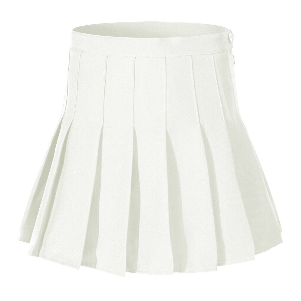 8495 Short Mini Pleated White Skating Knee Skirts XL White